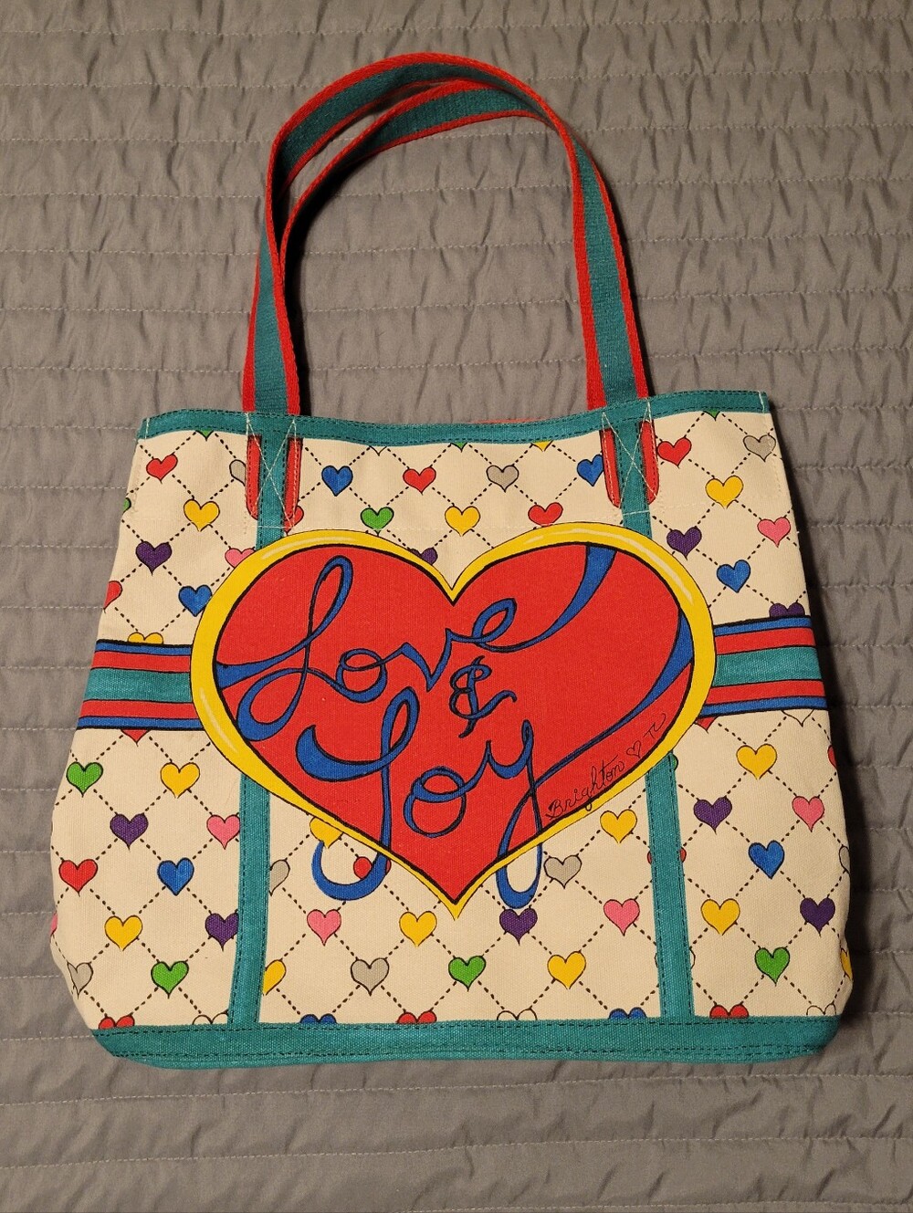 Limited Edition Brighton Love & Joy Holiday Canvas Tote Bag -NWOT